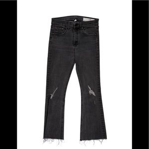 Rag & Bone High Rise Distressed Grey Denim 26